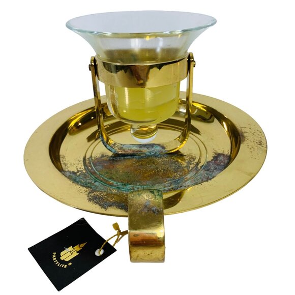 Partylite Brass Gimbal Candle Holder Nautical Patina Wall Sconce Table Bell READ - Picture 4 of 16